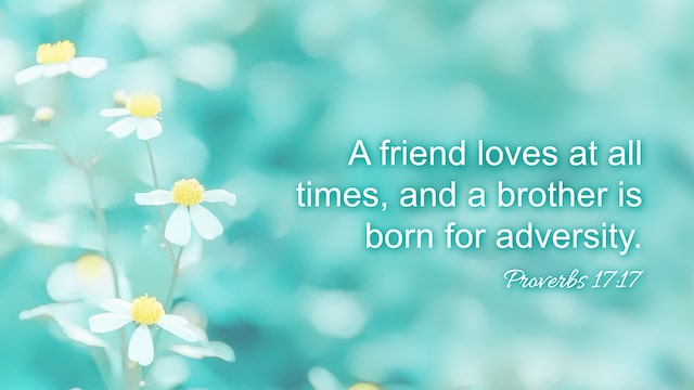 Reflection on Proverbs 1717 A Friend Loves at All Times