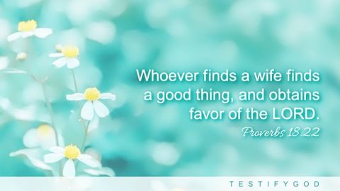 "Whoever finds a wife finds a good thing, and obtains favor of the LORD." (Proverbs 18:22)